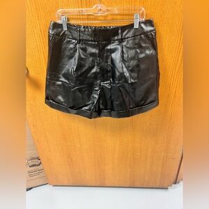 Faux leather shorts